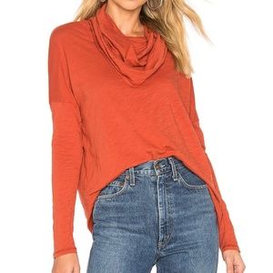 Bobi Cowl Neck Long Sleeve Top Cinnamon